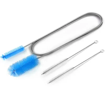 Elastic Long Drain Brush, Double Elastic End Nylon Cleaning Hose Brush, Spring Brush U-Shaped Pipe Cleaning Brush Straw Brush, Double-Headed Brush Refrigerator Cleaner, Length 61inch (Approximately