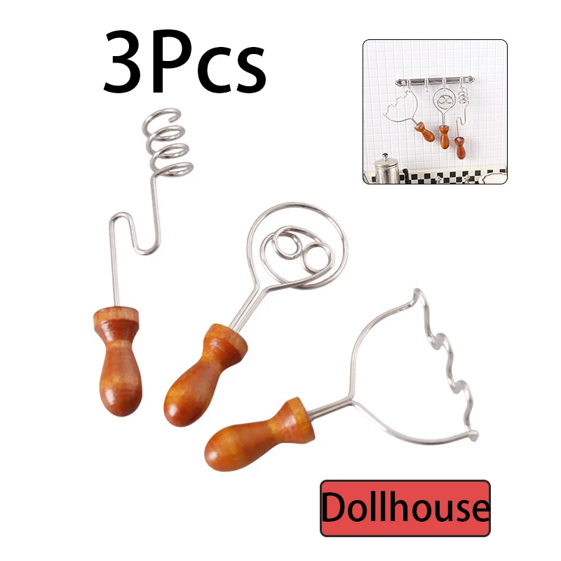 1/12 Puppenhaus Mini Küche Backen Utensilien Puppe Kochen Werkzeug Honig Mixer Kartoffelstampfer Teig Mixer Puppen Haus Spielen Spielzeug Image