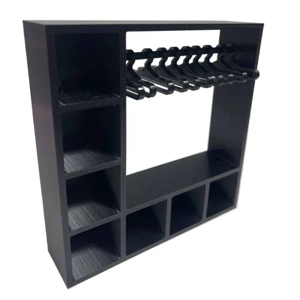 Puppenkleiderschrank, großes Fassungsvermögen, Puppenkleiderschrank mit 10 Kleiderbügeln, tragbar, niedlich, langlebig, Kleidungsaufbewahrung für Figuren