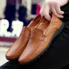 Echtes Leder Männer Casual Schuhe Luxus Marke Weiche Herren Loafer Atmungsaktive Leichte Slip auf Herren Boot Schuhe Plus Größe 37-47
