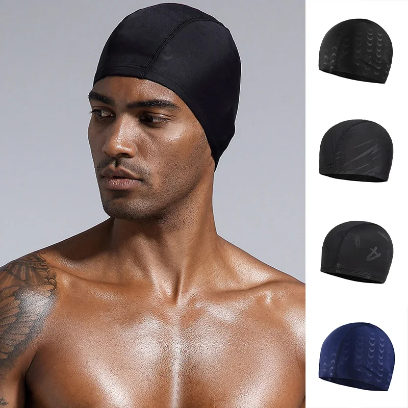 Badekappe für Herren schmutzt den Kopf nicht, bequemer Gehörschutz, modische Badekappe für Erwachsene, langlebig Image