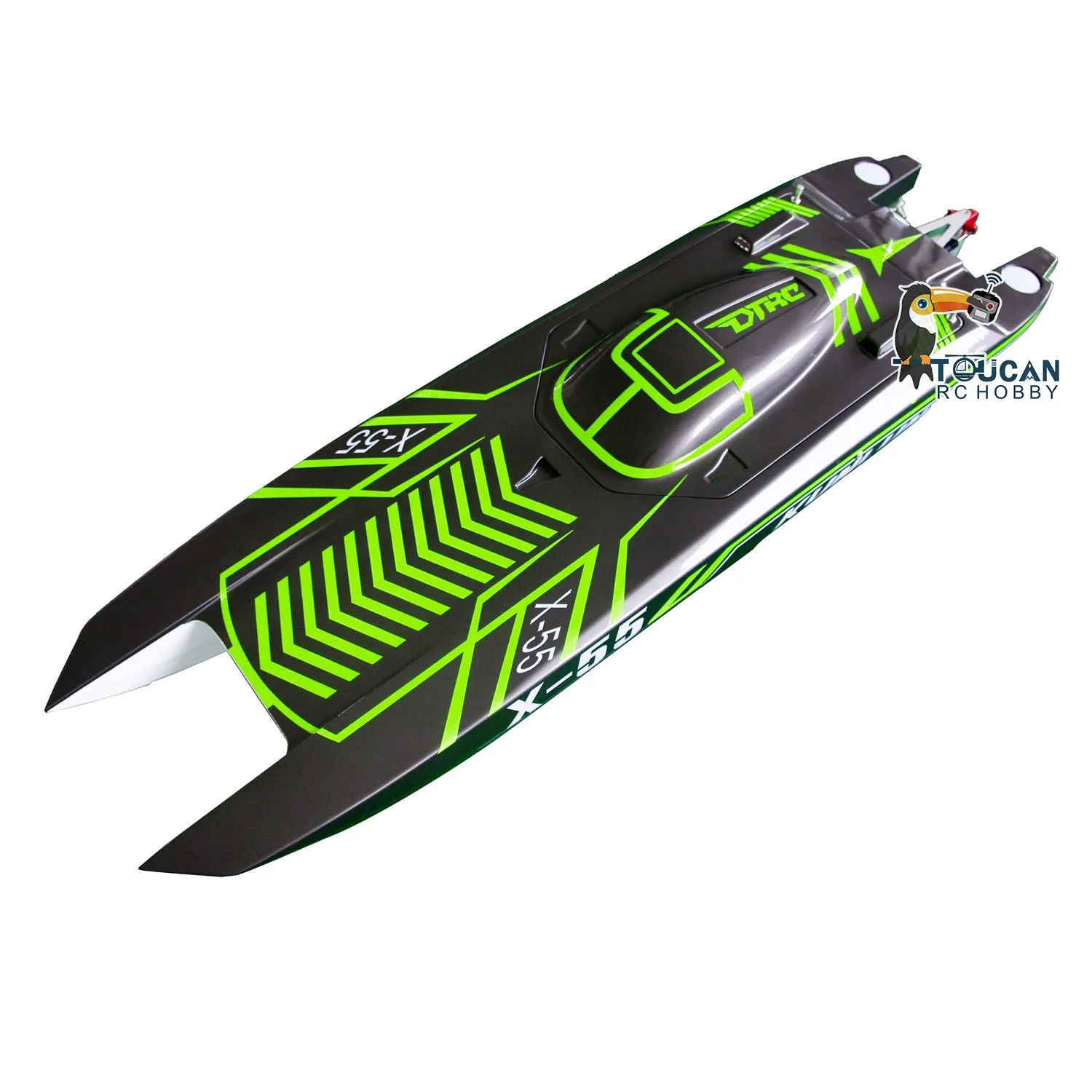 Neue Ankunft Fernbedienung High-speed Racing Boote 130 km/h DTRC X55 Wasserdichte Toucan RC Hobby RC Boot Modell TH22973