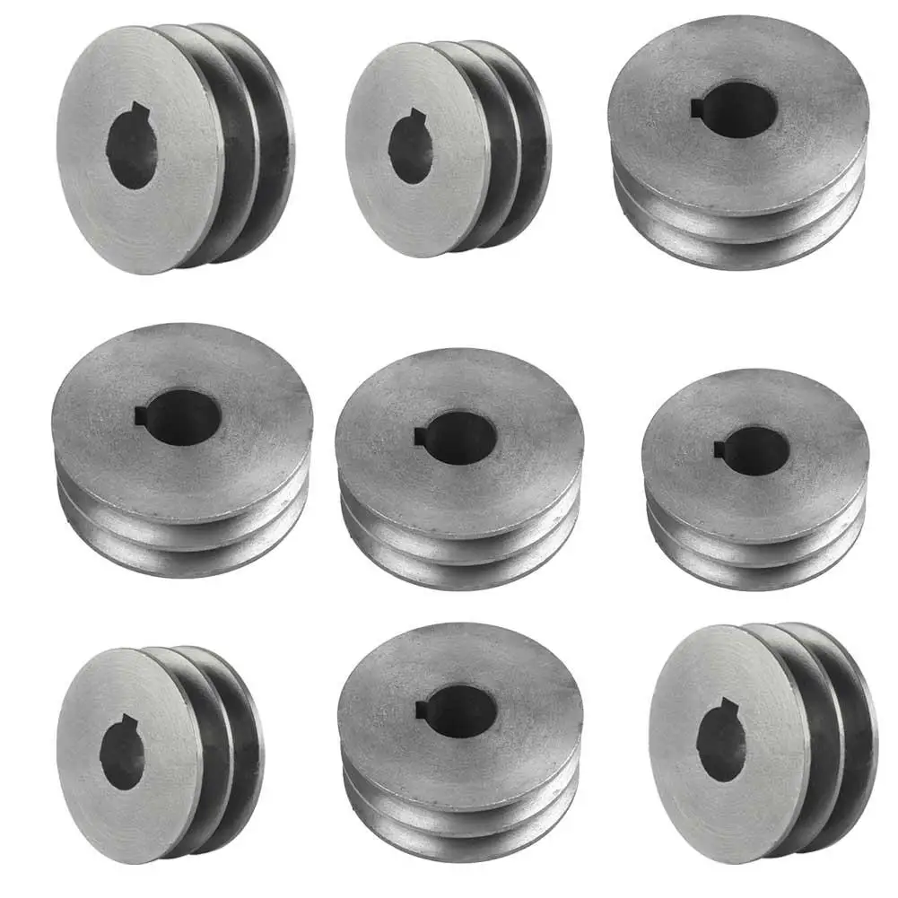 1 stücke Motor Pulley Redefiniert V-riemen Pulley Gusseisen Doppel Slot Für EINE Typ V-riemen zahnriemen Für Motoren Power Werkzeuge Zubehör Image