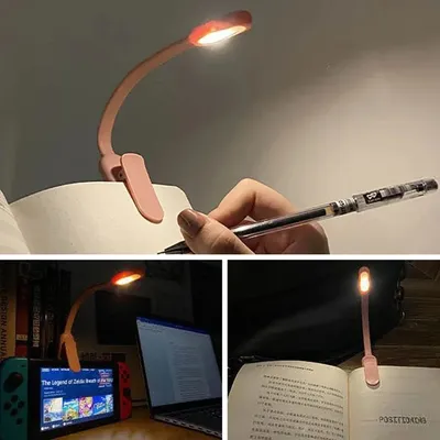 Reading Lamp Rechargeable Led Flashlight for Reading Portable Mini Book Light Flexible Clip Night Light for Bedside Books