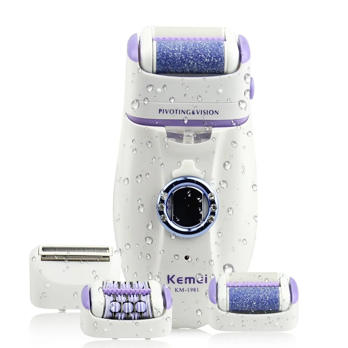 Kemei 1981 3in1 Elektrische Frauen Epilierer Weibliche Rasierer Bein Körper Haar Entfernung Enthaarung Dame Bikini Trimmer Fuß Kallus Entferner Image