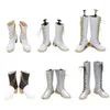 Rumi Mira Zoey Cosplay Schuhe Damen Weiß und Gold Stiefel Chinesische Größe
