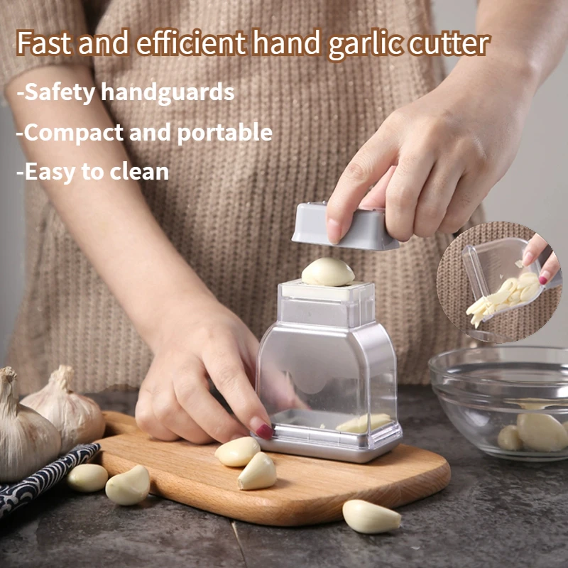 Heißer Verkauf manueller Knoblauchschneider, schnelle Knoblauchschneidemaschine aus Edelstahl, unverzichtbar für BBQ, leicht zu reinigendes Küchenwerkzeug Image