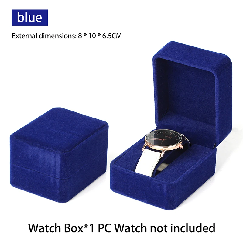1Pc Samt Quadratische Uhr Box Geschenk Verpackung Boxen Mode Schmuck Zubehör Business Smartwatch Display Container Fall Image