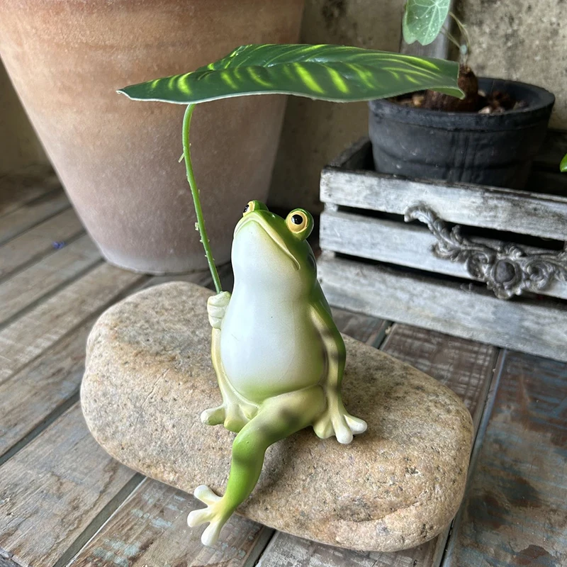 Neuer kreativer süßer Harz-Frosch-Eimer-Blumentopf – großes Ornament für den Innenhof, Garten und Desktop-Geschenk im Freien Image