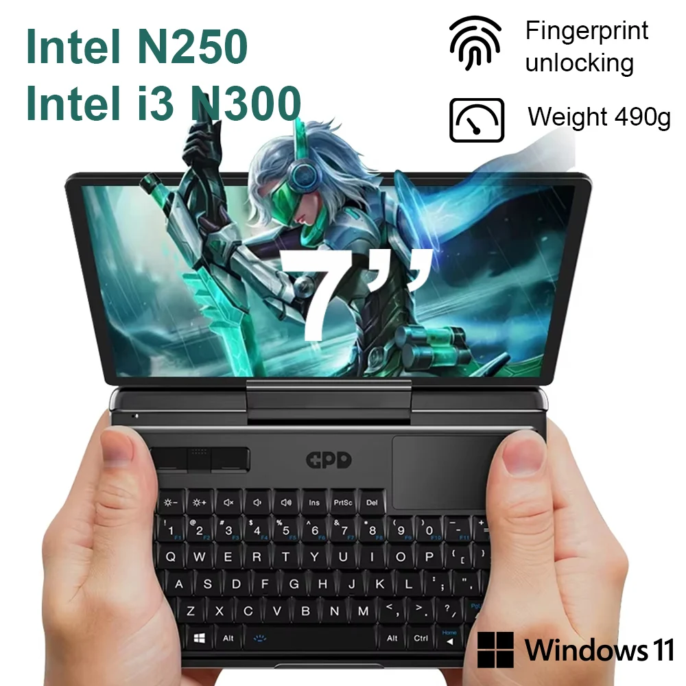 GPD Micro PC 2 Mini Industry Laptop Intel Processor N250 16GB/512GB M.2 SSD Windows11 60Hz Portable Laptop Computer Notebook