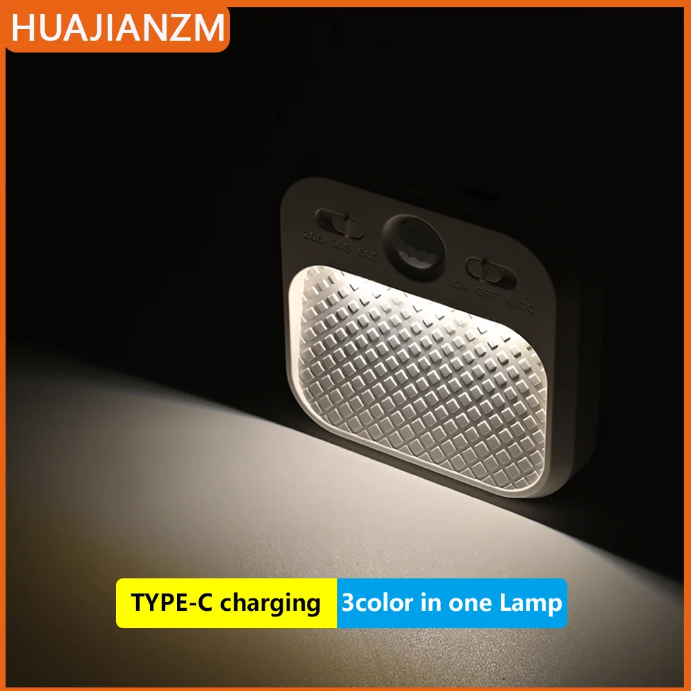 LED Motion Sensor Licht Drahtlose LED Nachtlicht Typ C Wiederaufladbare Nachtlicht Schrank Garderobe Lampe Treppe Für Küche LED