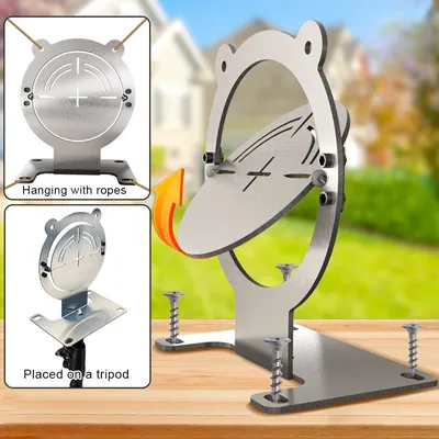 Metal Shooting Target Soft Bullet Gun Training Targets 360 ° Auto Flip Rotating Target for Airsoft BB Gun Paintball Shooting Toy