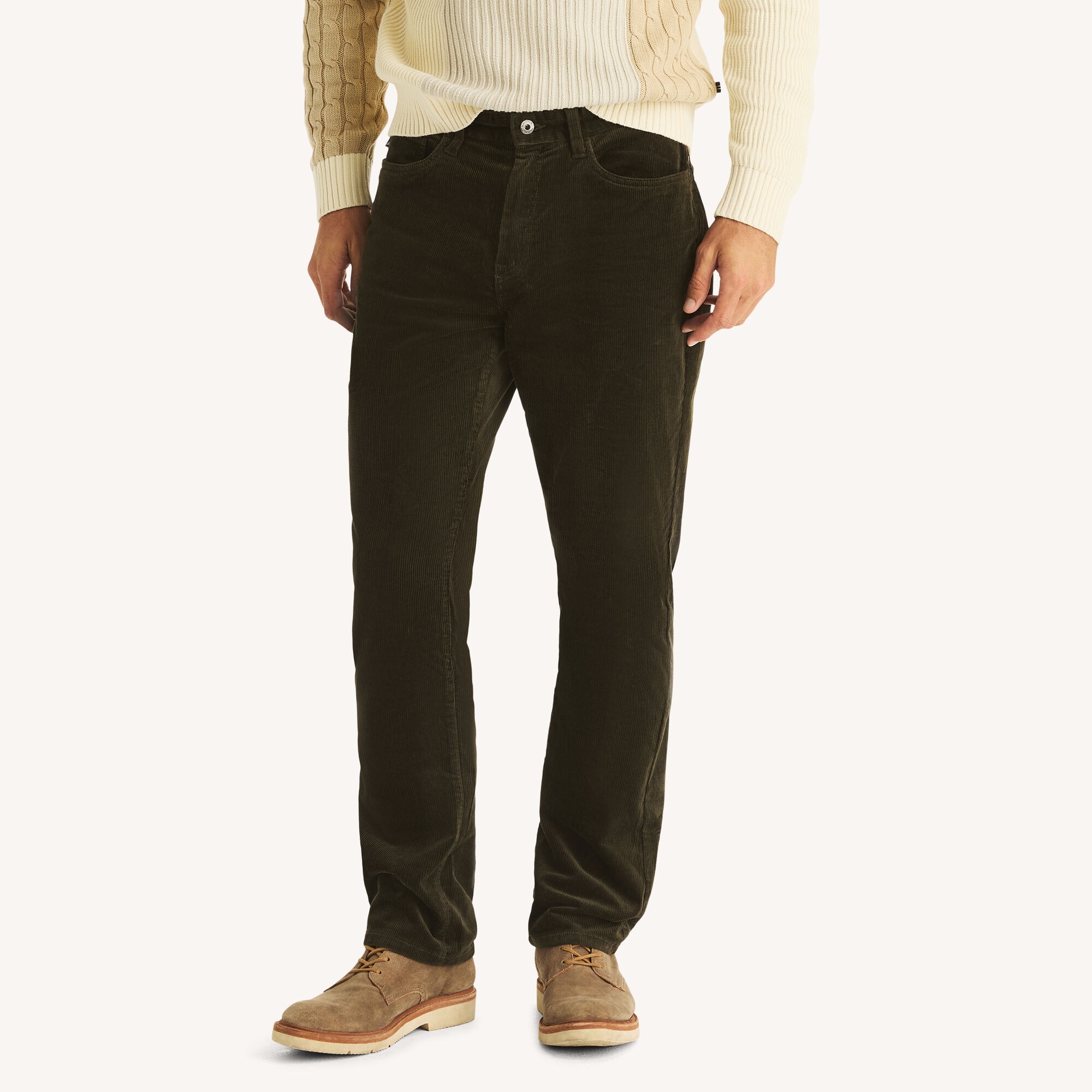 Nautica Men's Stretch Corduroy Pant 301 (Olive), 40x32