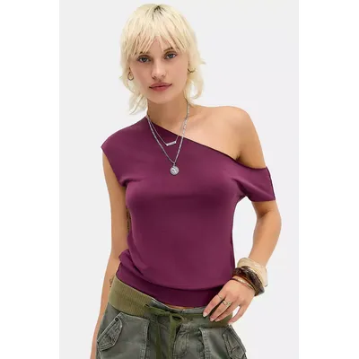 Motel Elysian Cupro Top - Purple M at Urban Outfitters