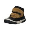 Schnürstiefelette GEOX "Geox Stiefelette Leder/Synthetik", Kinder, Gr. 27, schwarz (schwarz, gelb), Leder, Synthetik, casual, Schuhe
