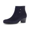 Stiefelette GABOR, Damen, Gr. 35, blau (nachtblau), Ziegenveloursleder, unifarben, klassisch, Schuhe, Blockabsatz, Ankleboots, mit komfortabler Best Fitting-Ausstattung
