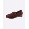 Slipper HEINE, Damen, Gr. 39, rot (bordeaux), Leder, Veloursleder, Rindsleder, modisch, Schuhe