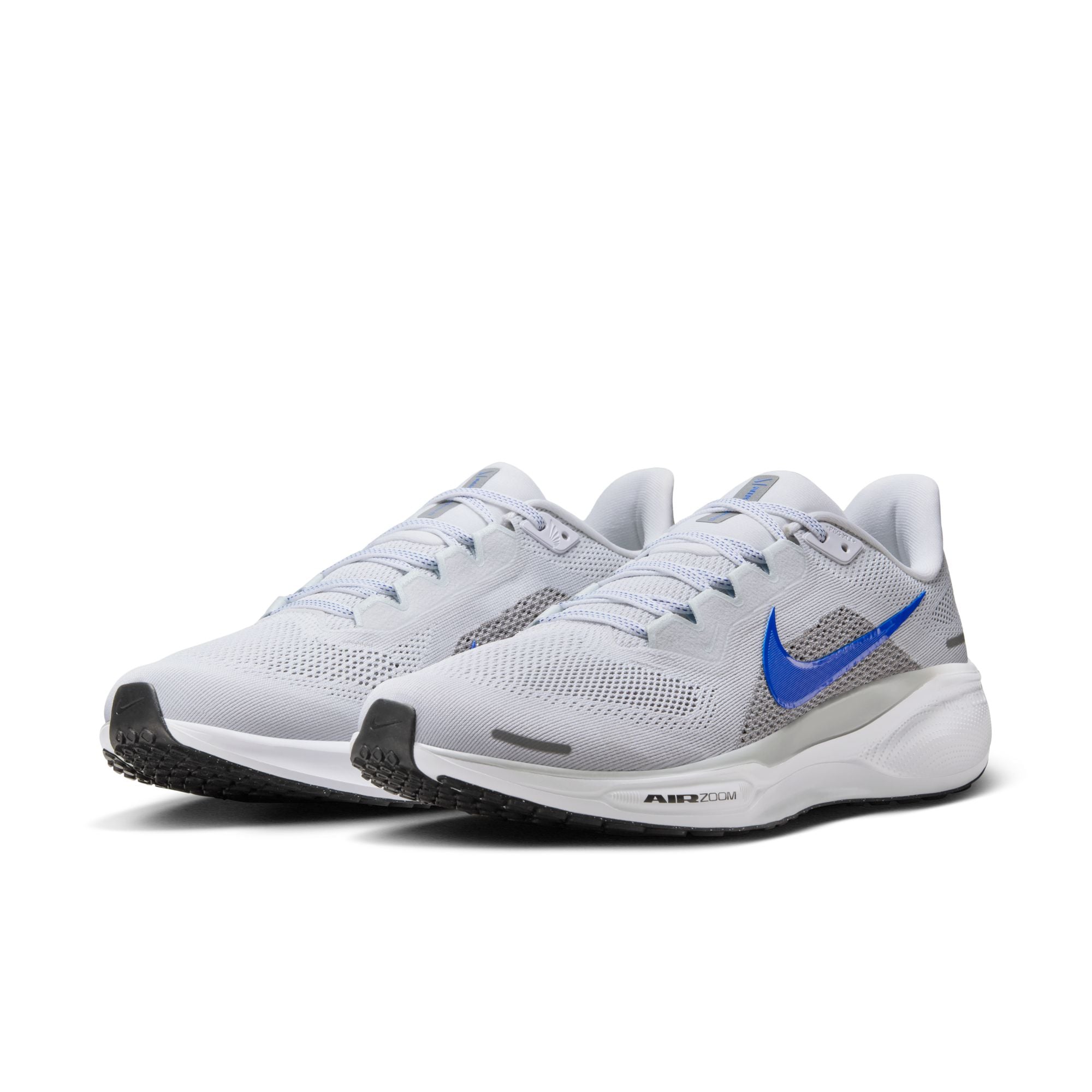 Laufschuh NIKE "AIR ZOOM PEGASUS 41", Herren, Gr. 45,5, silber (weiß, racer blau, wolf grau, pure platinum), Textil, Schuhe Laufschuh