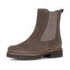 Chelseaboots GABOR "KOS", Damen, Gr. 41, grau (taupe), Veloursleder, Elastischer Einsatz, unifarben, Basic, Schuhe, Blockabsatz, Stiefelette mit meliertem Stretcheinsatz, in Extraweite K
