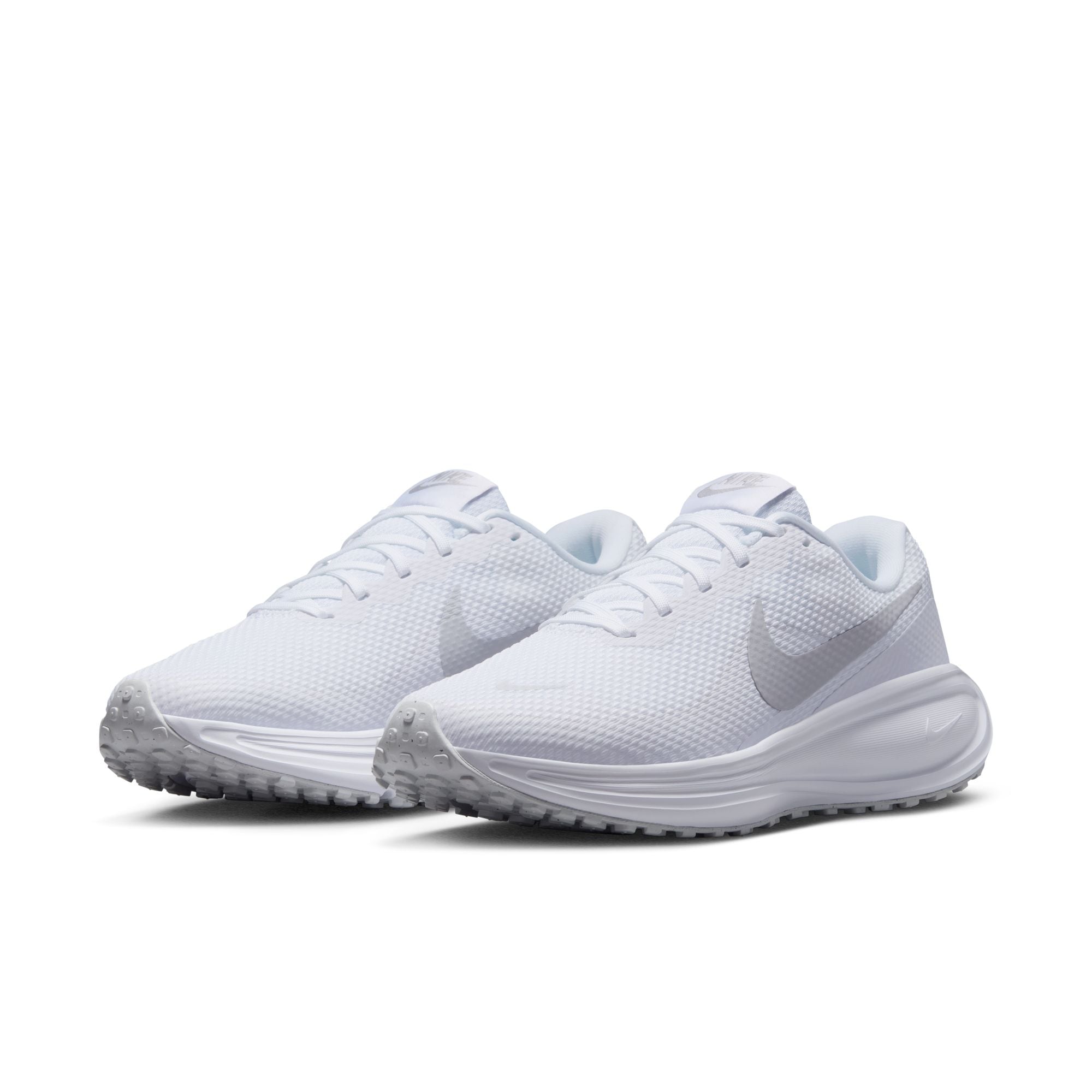 Laufschuh NIKE "W NIKE REVOLUTION 8", Damen, Gr. 38, silber (weiß, pure platinum), Synthetik, Textil, Schuhe Laufschuh
