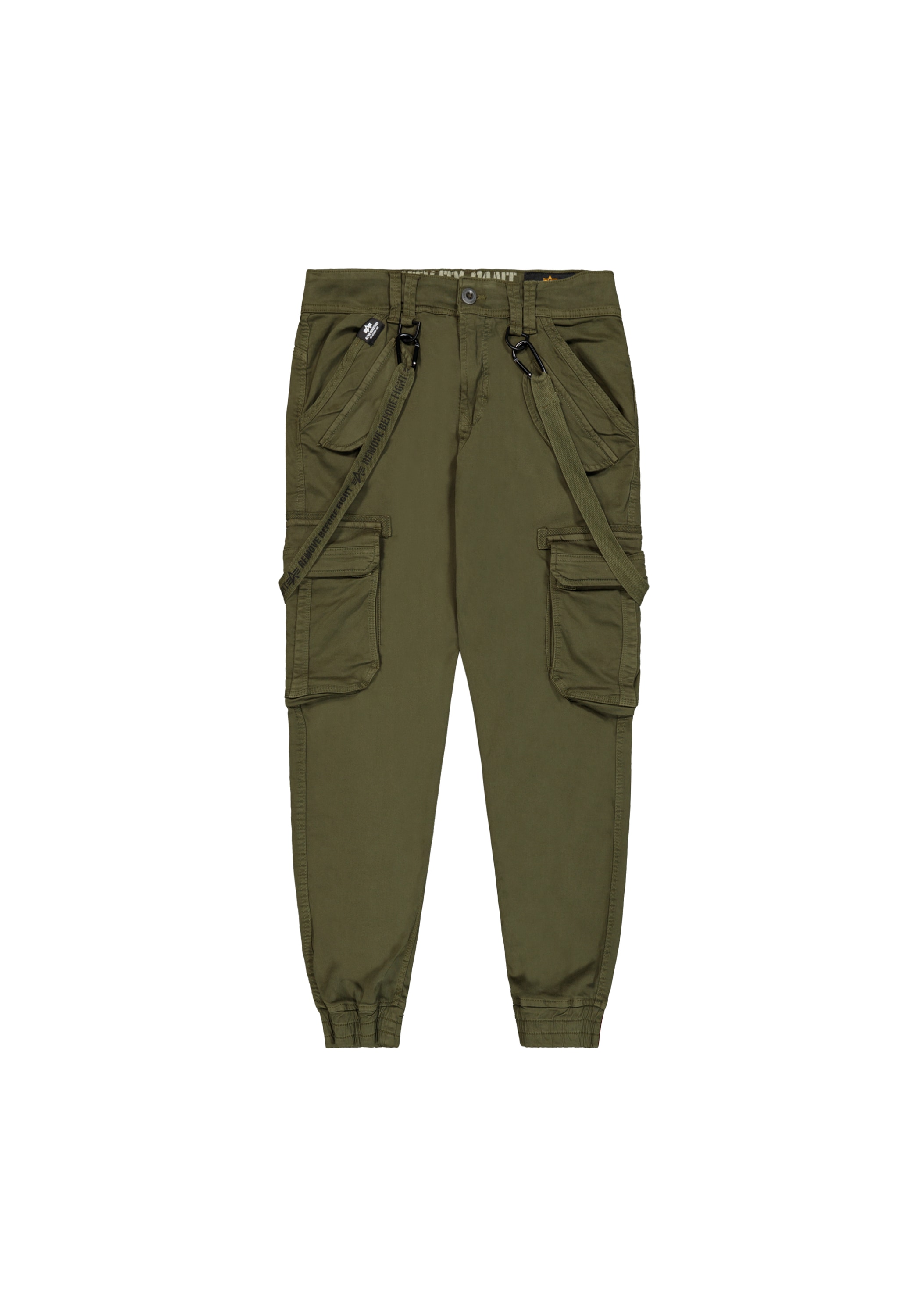 Cargohose ALPHA INDUSTRIES "Utility Pant", Damen, Gr. 36, Normalgrößen, grün (schwarz olive), Obermaterial: 98% Baumwolle, 2% Elastan; Futter: 100% Baumwolle, Hosen Cargohose Image