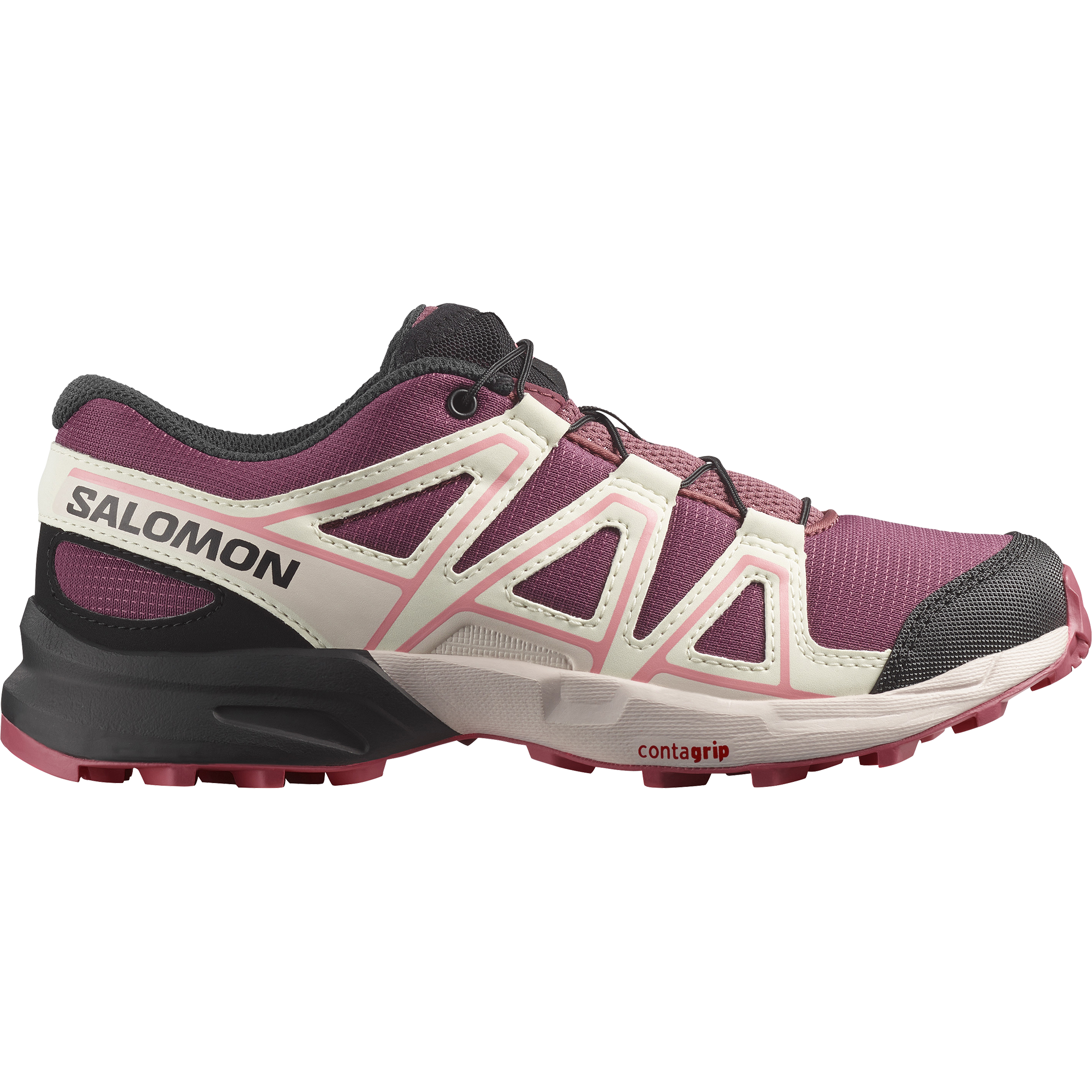 Outdoorschuh SALOMON "SPEEDCROSS J", Gr. 38, rot (nocturne, hushed violet, rouge rot), Synthetik, Textil, Schuhe Image