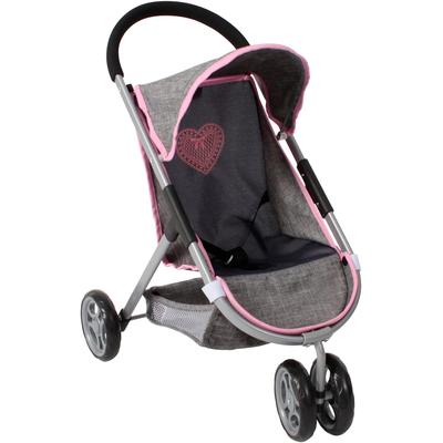 Puppenbuggy CHIC2000 "Speedy", blau (melange grau, navy), Puppenwagen, KinderB:35cm H:59cm T:54cm, Metall, Polyester, Kunststoff, mit leichtgängigen Doppelrädern, B:35cm H:59cm T:54cm Image