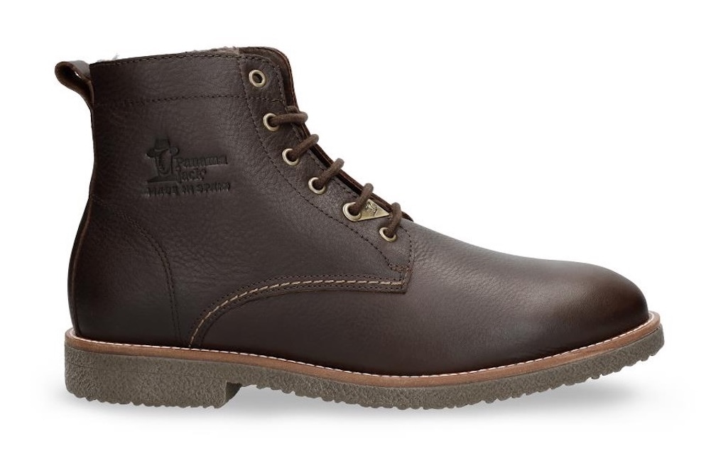 Winterboots PANAMA JACK "Glasgow Igloo", Herren, Gr. 44, dunkelbraun, Nappaleder, Schuhe, Schnürboots, Winterstiefelette, Casual-Boots mit Lammfellfutter