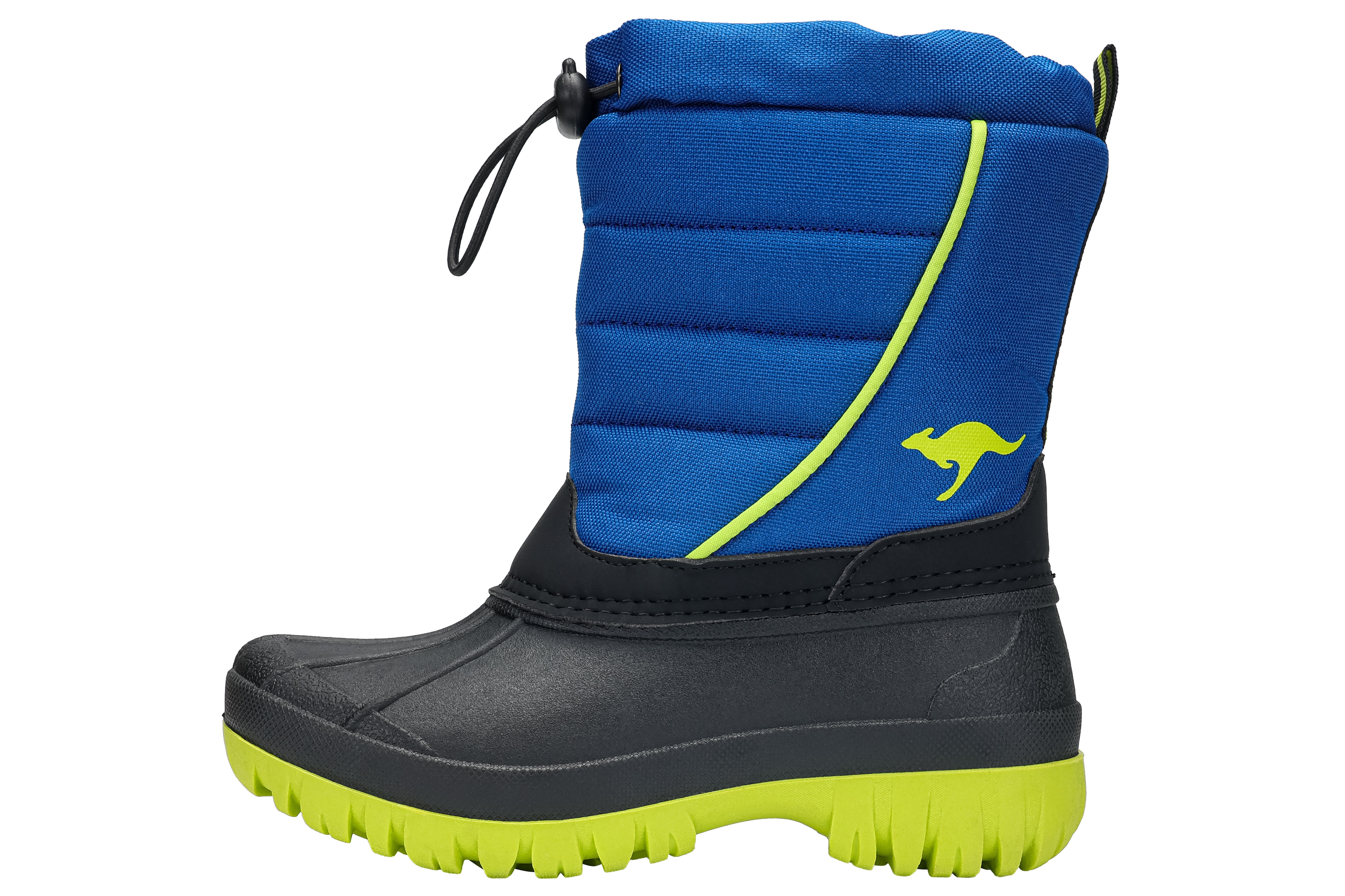 Winterboots KANGAROOS "K-BEN", Kinder, Gr. 33, blau (skydiver, limetta), Synthetik, Textil, Schuhe Winterboots, Snowboots, Winterboots, Winterschuhe, wasserabweisend