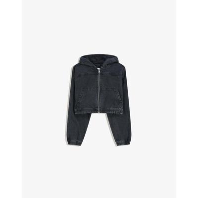Bershka Denim Jacket With Zip Women S Black