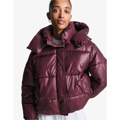 Bershka Water-Repellent & Thermal Insulation Puffer Jacket Women M Burgundy