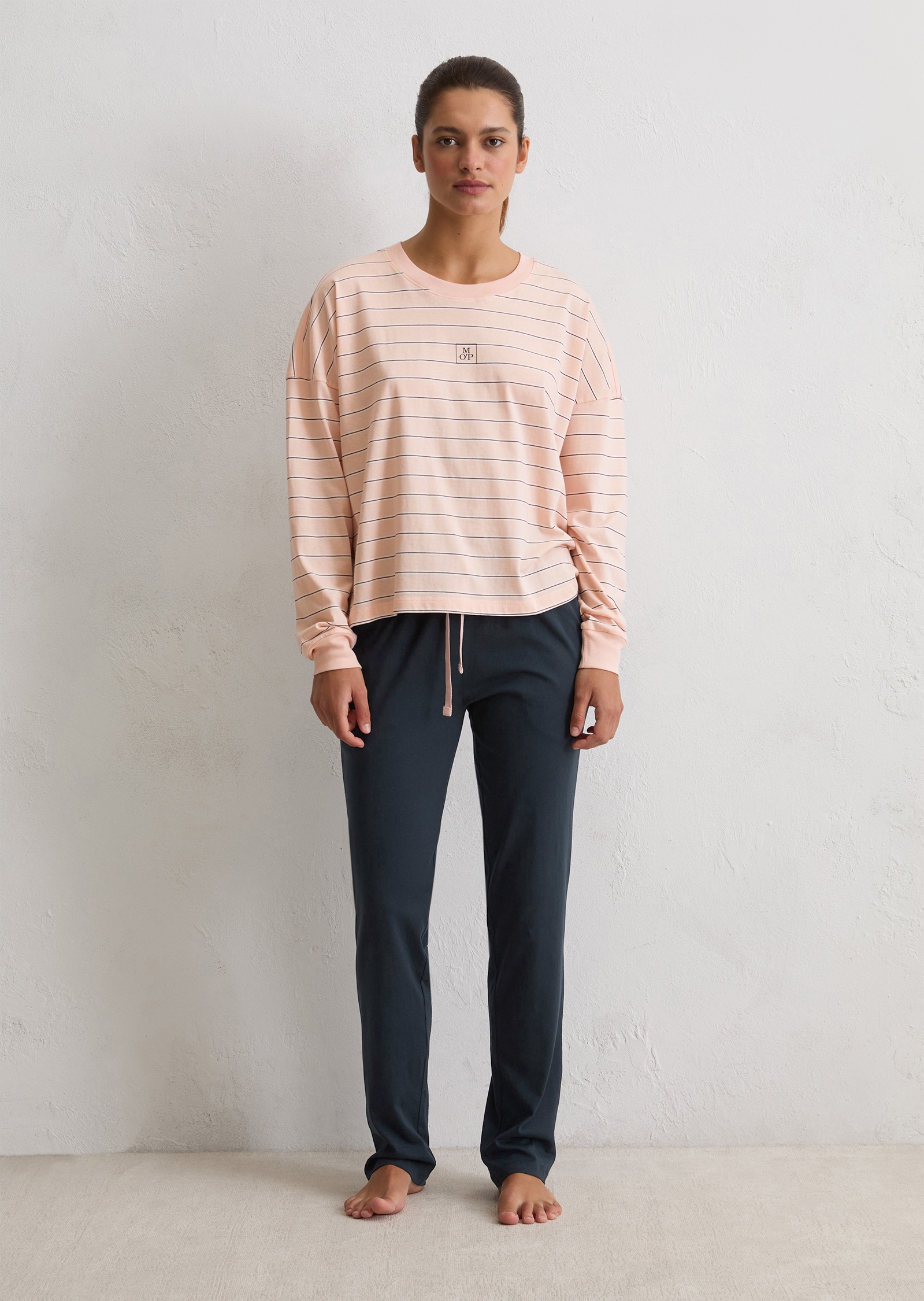 Pyjama MARC O'POLO "Mix N Match Cotton", Damen, Gr. M, rosa (rose), Obermaterial: 100% Baumwolle, Homewear-Sets