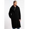 Fellimitatmantel FRIEDA & FREDDIES "Fake Fur Coat / Gine2", Damen, Gr. 36, schwarz, 100% Polyester, gemustert, elegant, regular fit, ohne Ausschnitt, Langarm, Mäntel