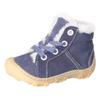 Winterstiefel PEPINO BY RICOSTA "Elia WMS: weit", Kinder, Gr. 21, blau (navy), Leder, casual, Schuhe, Lauflernschuh mit Warmfutter, Größenschablone zum Download