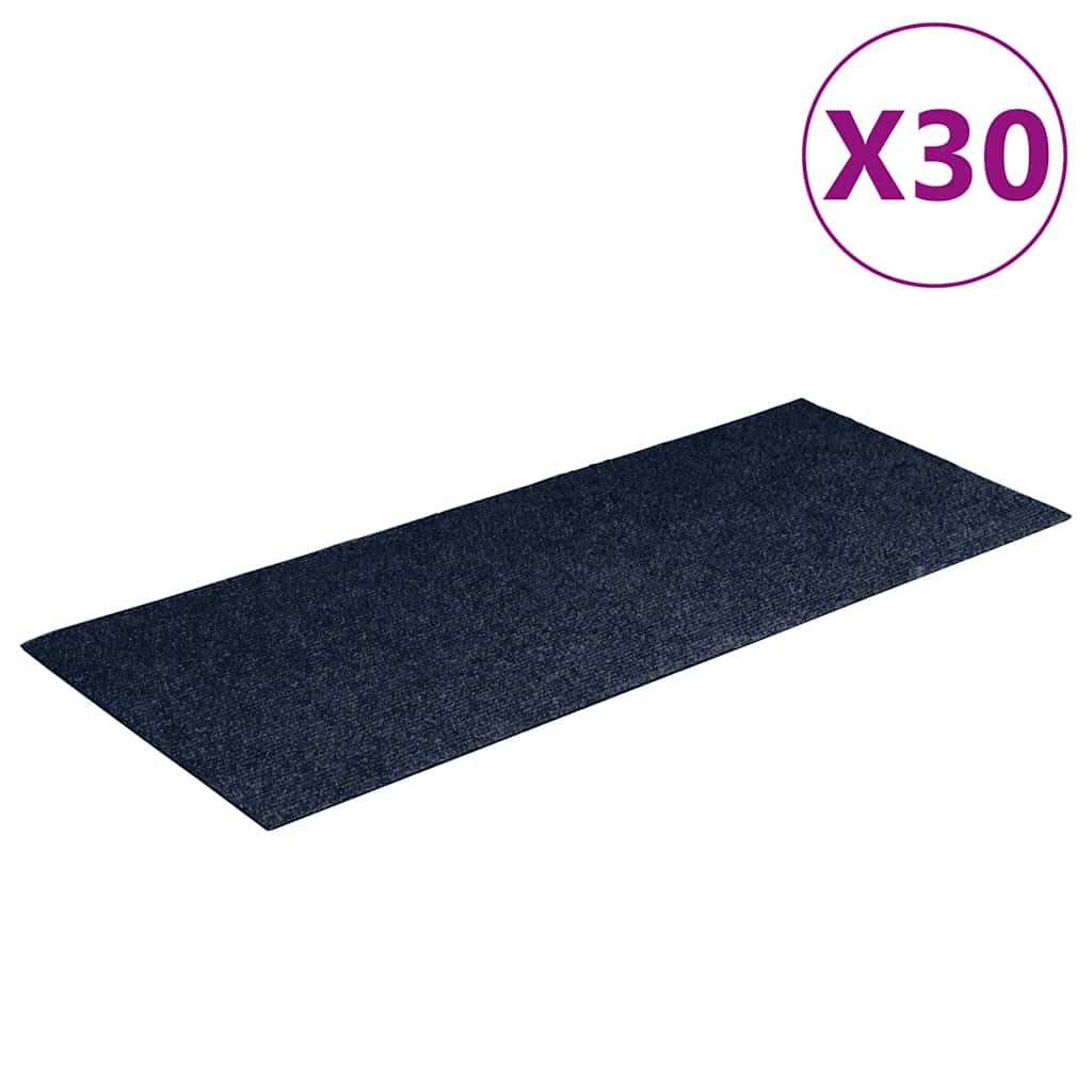 vidaXL Stufenmatten Selbstklebend 30 Stk. 60x25 cm Marineblau Rechteckig Image
