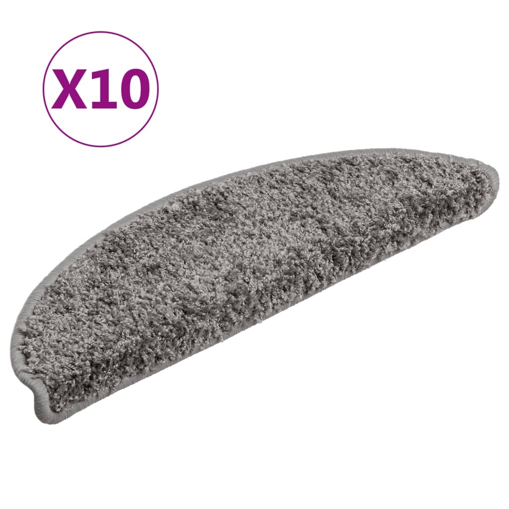 vidaXL Stufenmatten 10 Stk. 56x17x3 cm Grau Halbrund Image