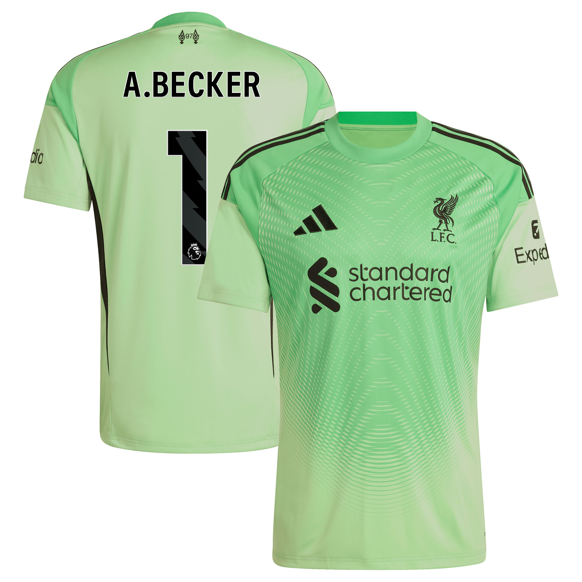 Maillot de gardien de but domicile adidas Liverpool 2025-26 - Enfant avec flocage A.Becker 1 - unisexe Taille: 15-16 Years