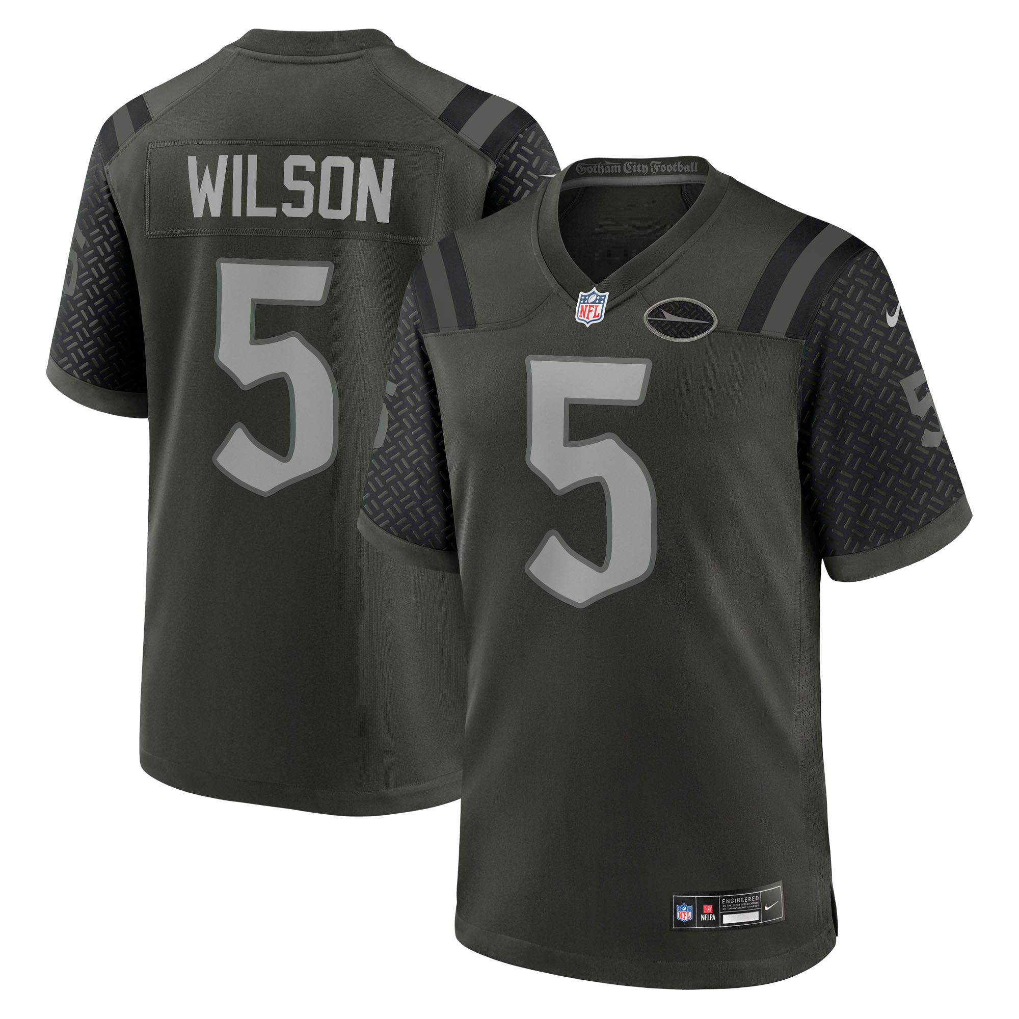 New York Jets Nike Game Rivalry Trikot - Schwarz - Garrett Wilson - Herren Image