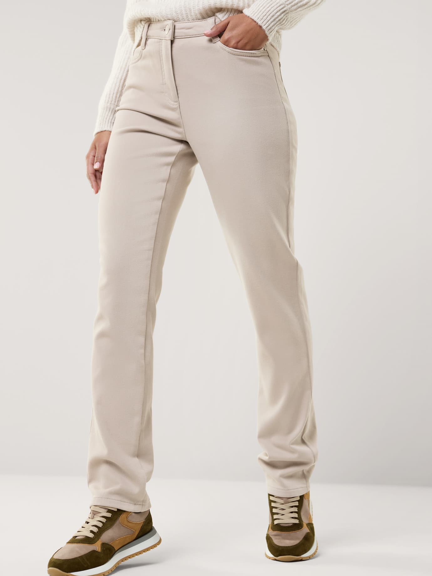 Walbusch Damen Powerstretch-Hose Wintertouch Beige