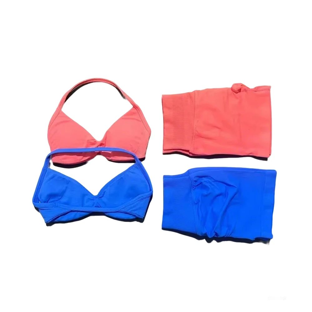 2-teiliges Impact Fitness-Set für Damen, Sport-BH, nahtlose Shorts, Fitness-Sportbekleidung, Workout-Set, Fitness-Leggings-Set