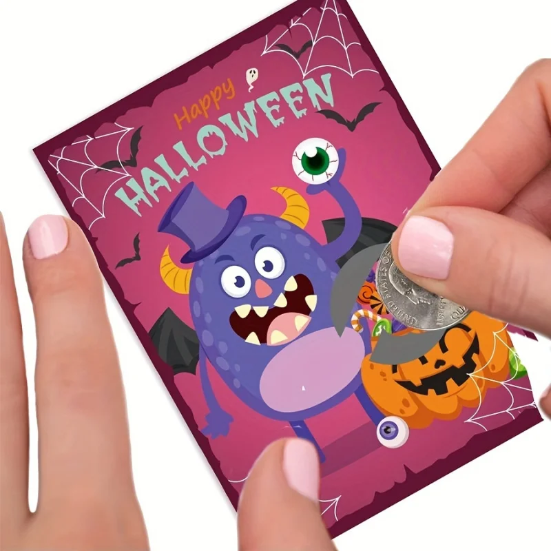 Halloween-Party-Scratch-Off-Spielkarten (24er-Pack), Little Boo Baby Shower Gift Draw Tickets, Ghost Activity Prizes Design Image