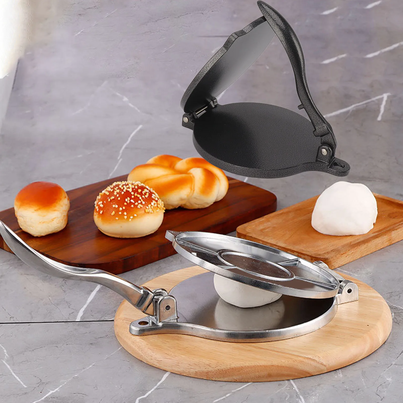 16/20 cm DIY Tortilla Presse Maker Aluminium Legierung Manuelle Mais Tortillas Teig Pressen Werkzeug Küche Backformen Kochen zubehör Image