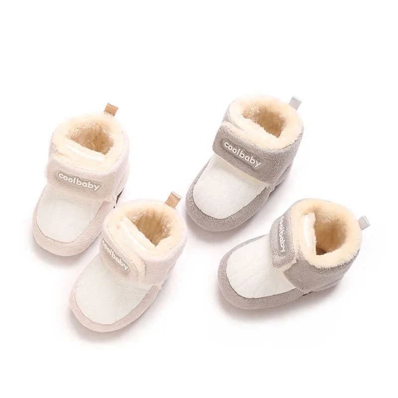 NEUE Winter Stiefeletten Nicht-slip Neugeborenen Schnee Schuhe Weichen Boden Fleece Warme Wohnungen Casual Kleinkind Infant Wanderschuhe