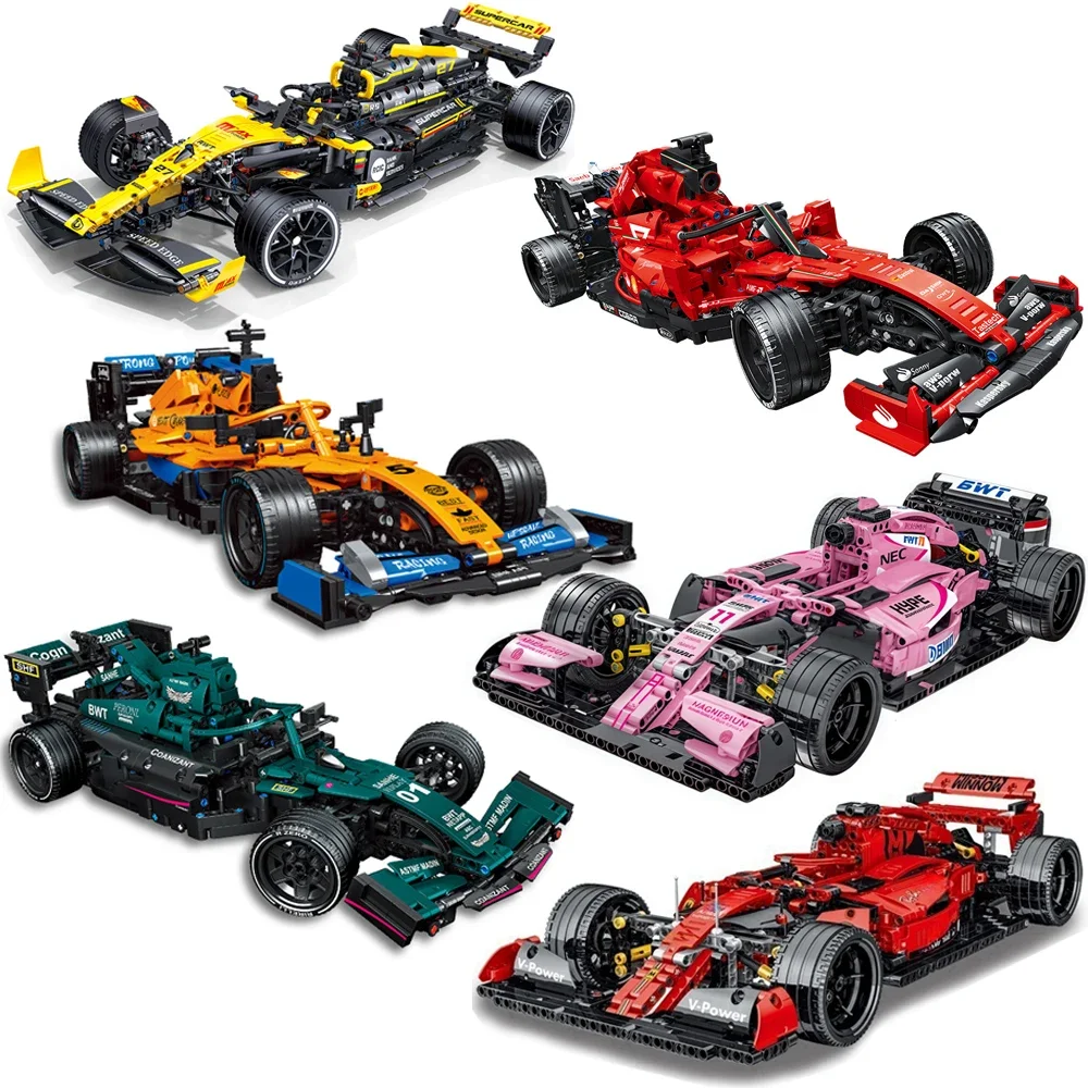 Mehrfarbige Super Racing Auto Bausteine Modell Kreative Technische MOC Kit Desktop Sammeln Display Geschenk Erwachsene Kind Image