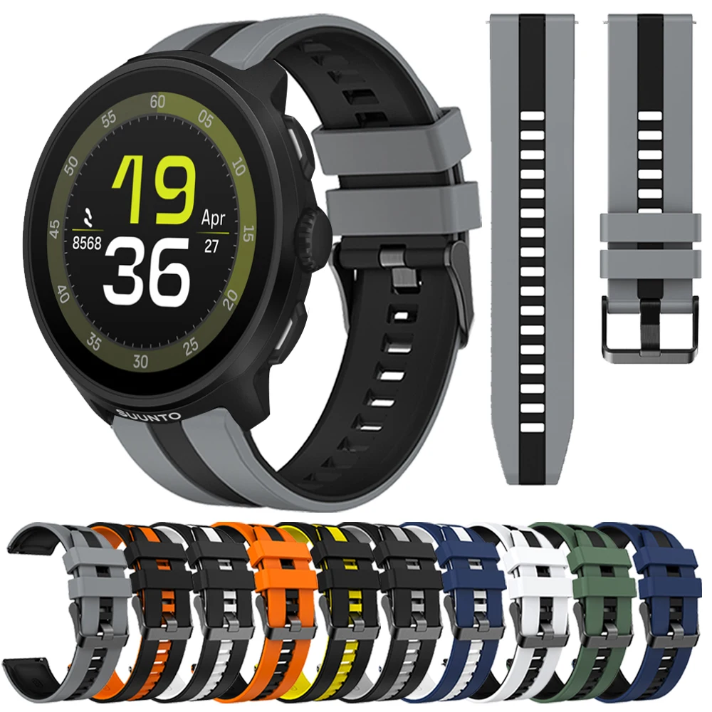22 mm Silikon-Sportarmband für SUUNTO 9 Peak DLC/PRO/RACE S Ersatzarmband für SUUNTO RUN OCEAN Weiches Armbandzubehör Image