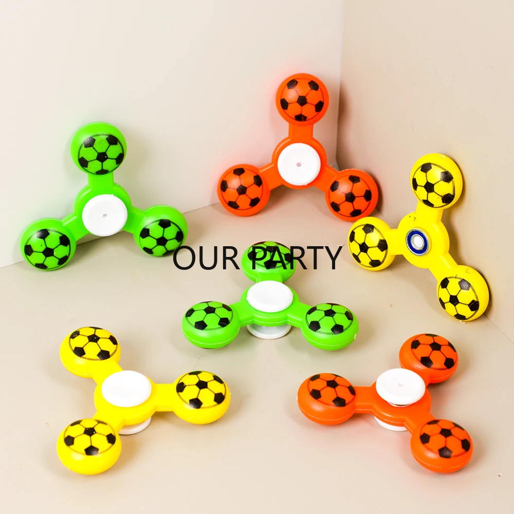 10 Stück Sport Fußball Thema Fingerspitze Gyro Stressabbau Spielzeug Kinder Geburtstag Gastgeschenke Schule Belohnungen Goodie Bag Pinata Füllstoffe Image