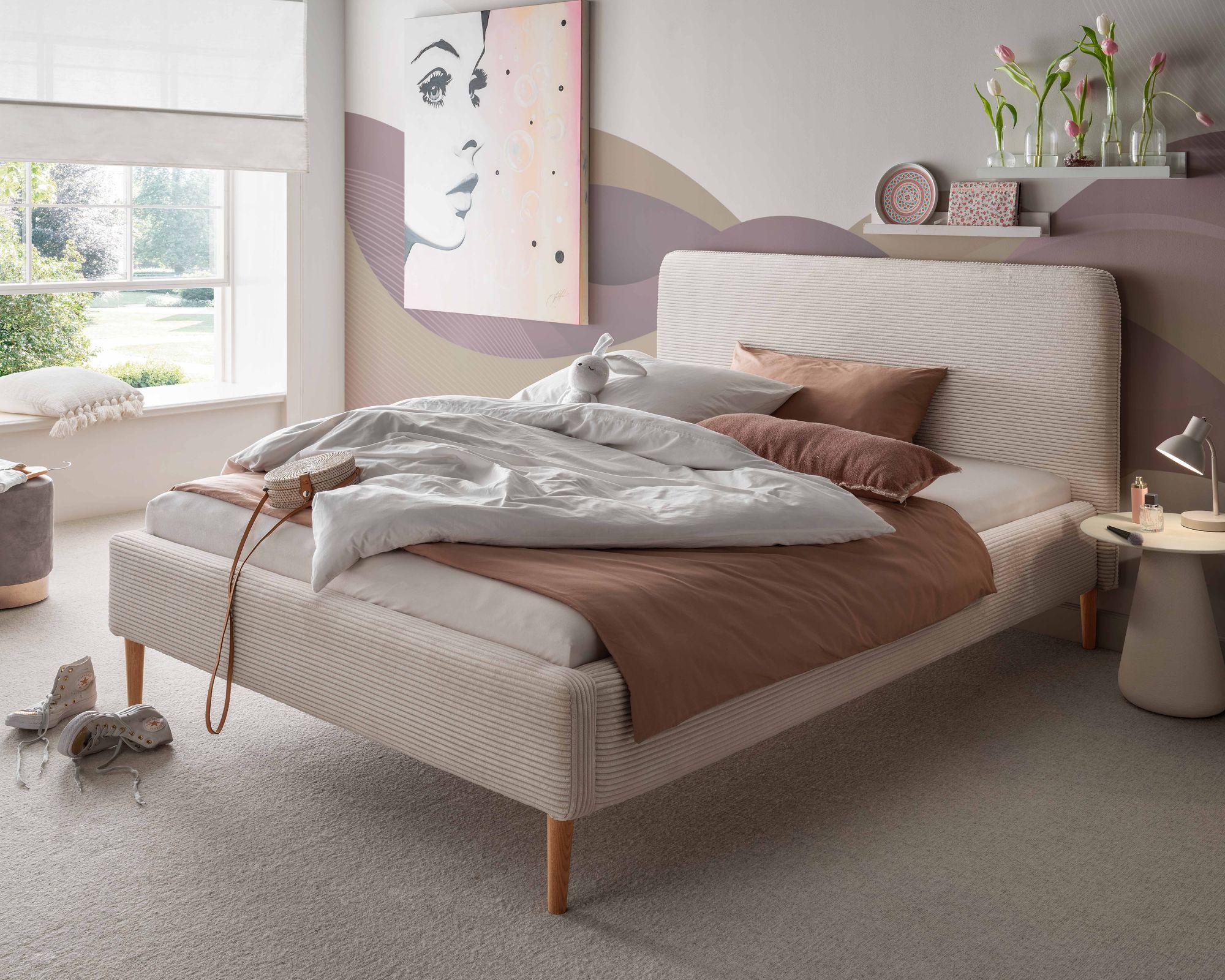 INFANSKIDS »Juna« Polsterbett 180x220 cm / Lincoln 86 Hellgrau Image