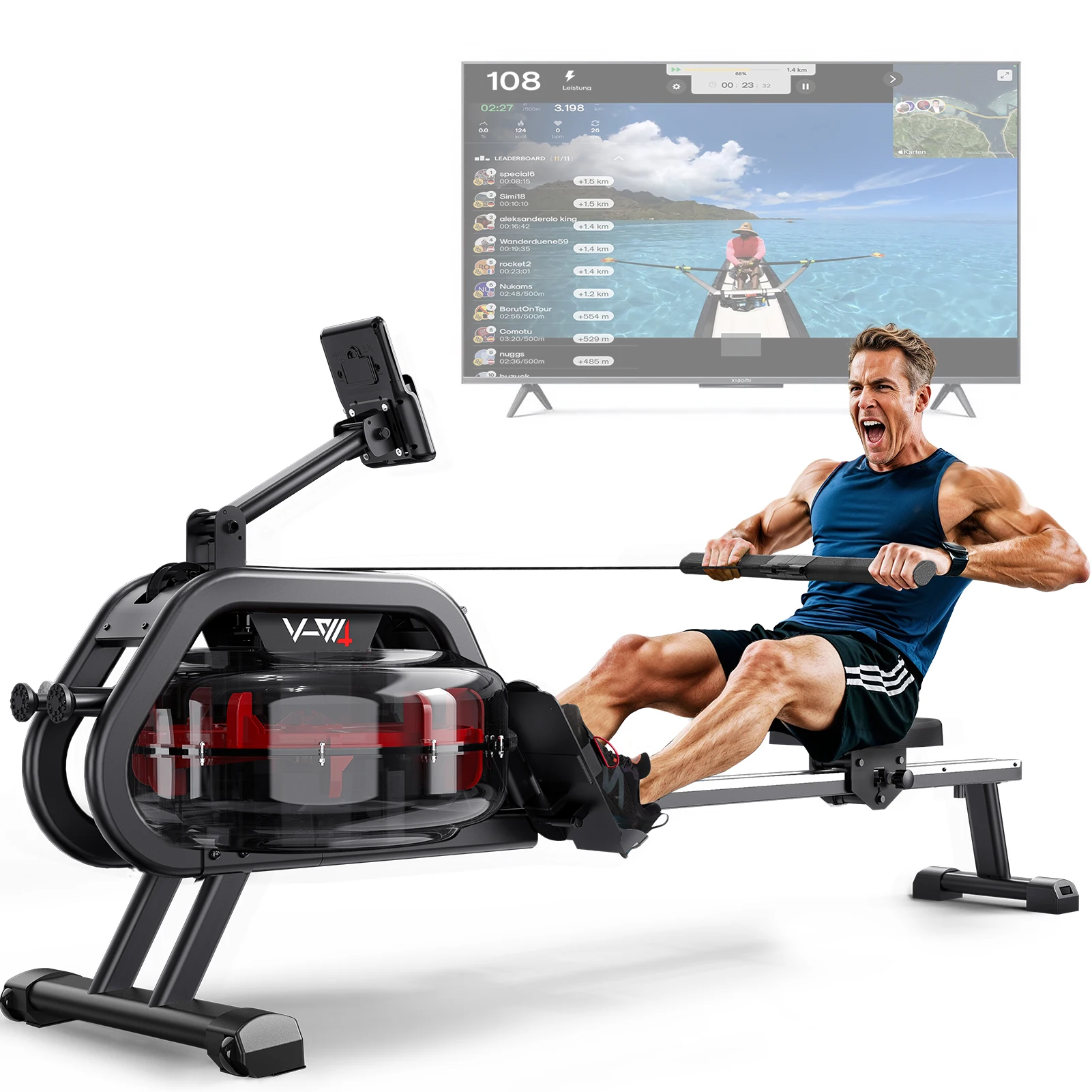 FYSIQ Rudergerät für den Heimgebrauch mit 28-Liter-Tank, 50 % Wasserbeständigkeit erhöht, App-kompatibel, 160 kg Tragkraft Image