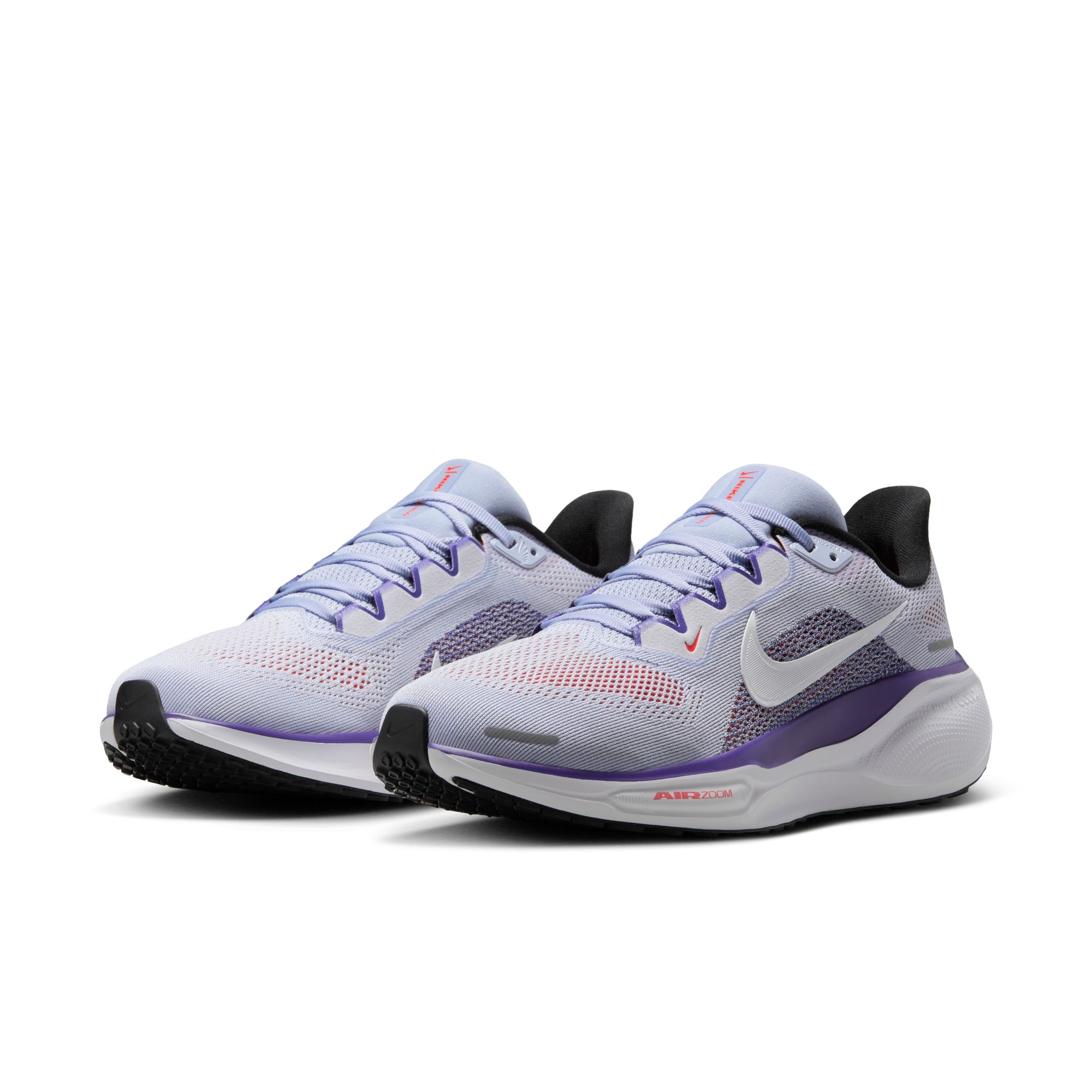 Laufschuh NIKE "W AIR ZOOM PEGASUS 41", Gr. 43, lila (ghost, weiß, court lila, bright crimson), Textil, Schuhe