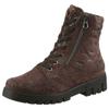 Schnürstiefelette WALDLÄUFER "H-SERENA", Damen, Gr. 7 (40,5), braun (dunkelbraun), Veloursleder, unifarben, klassisch, Schuhe, Schnürboots, Profilsohle, Blockabsatz, in Komfortweite H (= sehr weit)